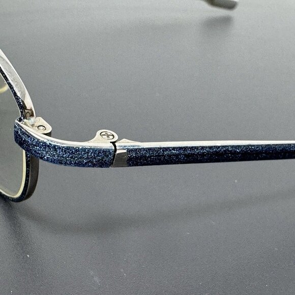SELIMA OPTIQUE  Polka n A Very Small Eyeglasses Blue Glitter Chrome FRANCE 42-19 - Picture 7 of 16